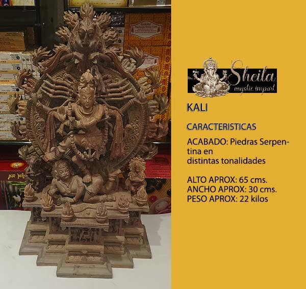 Escultura de Kali realizada en serpentina