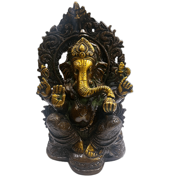 Ganesha de bronce acabado marrón brillo