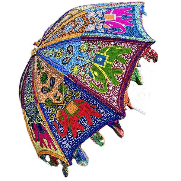Sombrilla bordada de Artesanía de la India